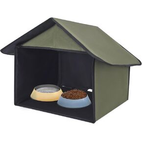 Outdoor Cat Feeding Station, Stray Cat Shelter, Cat Shelter Outdoor for Food and Wate, Waterproof Pet Shelter for Cats Birds, Rabbits and Small Dog