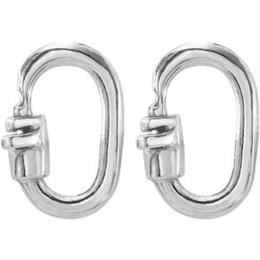 2 Solid Sterling Silver Link Lock Locking Jump Ring, 6mm x 4mm. Made in Australia. Solid 925 Sterling Silver.