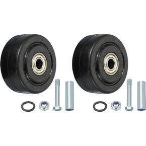 MECCANIXITY Push Cart Wheel Replacement, Rubber Shelf Plate Caster Wheels with Double Roller Bearings Anti-Static Wheel Only for Trailer Platform Trucks