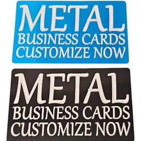 Generic 20, 50 or 100 Custom Laser Engraved Metal Personalized Business Cards Front and Back Sides 3.4in x 2.1in x .2mm