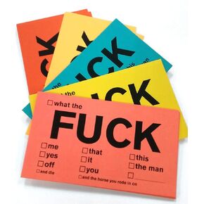 F Bomb Business Cards, Offensive Sarcastic Humor Gag Gift Stocking Stuffer Secret Santa - Multi-Color - Pack of 25