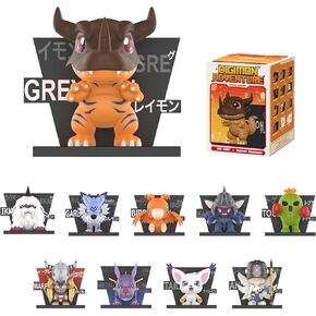 POP MART Digimon Adventure Fridge Magnet Series Blind Box Figures, Random Design Action Figures Collectible Toys Home Decorations, Holiday Birthday Gifts for Girls and Boys, Single Box