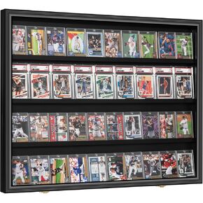40 Large Baseball Card Display Case Graded Sports Card Display Frame Trading Cards Wooden Wall Cabinet with UV Protection Acrylic Front for Football Basketball Hockey Cards Collection in Kuwait
