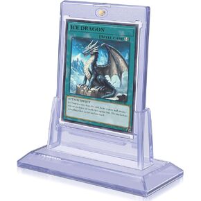 Magnetic Card Holders for Trading Cards, 35pt Acrylic Baseball Card Holders Display Case Fit for Sports Cards, TCG MTG Cards, Hard Plastic Card Protectors with Card Stands (1 Holder & 1 Stand)