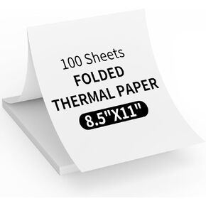 Thermal Printer Paper 8.5" x 11",US Letter Folding Printing Paper Compatible with A4 Portable Thermal Printer,Continuous Folded Printing Paper (200 Sheets)