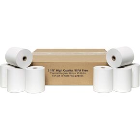 (25 Rolls) PosPaperRoll BPA FREE Thermal Paper - 3-1/8 x 230 Feet (Star TSP100)