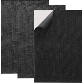 3Pcs Canvas Repair Patch, 8×12 Inch Self-Adhesive Canvas Repair Tape, Waterproof Fabric Repair Patch for Tents, Boat Cover, Pop Up Canopy, Patio, Bags, Cover (Black)