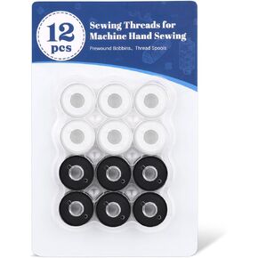 UzecPk Sewing Thread, 25pcs Thread Kit for Sewing Machine, Black Size A SA156 Prewound Bobbins Threads for Embroidery and Machines Sewing, 50yds Spool of Thread Kit DIY and Home