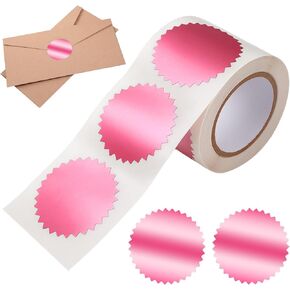 250 PCS Pink Gold Embossing Stickers, 2" Round Pink Gold Seals for Certificates with Serrated Edge, Embosser Stickers for Sealing, Awards, Embossing, Certificates, Envelopes