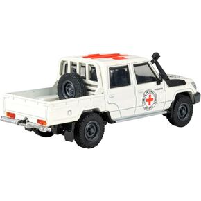 2014 Land Cruiser LC 79 Pickup Truck White International Red Cross 1/64 Diecast Model Car PA-55683