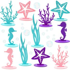 11PCS Mermaid Table Decorations, Mermaid Centerpieces for Tables Under the Sea Party Decorations for Mermaid Theme Birthday Decorations Baby Shower Party Supplies