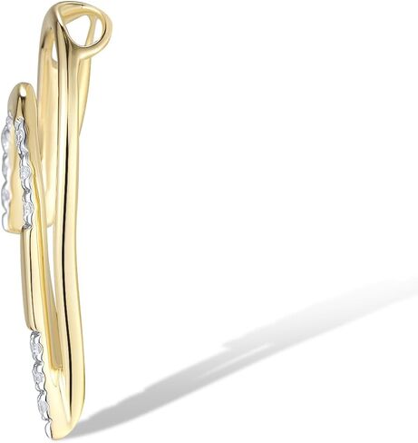 Santuzza 10K Yellow Solid Gold Love Heart Pendant Genuine Diamond Dainty Heart Pendants for Women in Saudi Arabia