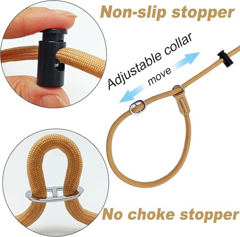 Slip Lead Dog Leash with Double Handles, 7.5FT Training Lead with 360° Swivel Anti-Tangle, Gentle Contorl Leash and Collar for Small Medium Dogs No Pull Walking (Army Green) in Saudi Arabia