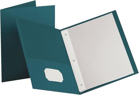 Oxford Two-Pocket Portfolios w/3-Tang Fasteners, Teal, Letter Size, 25 per Box, (57755EE) in Saudi Arabia