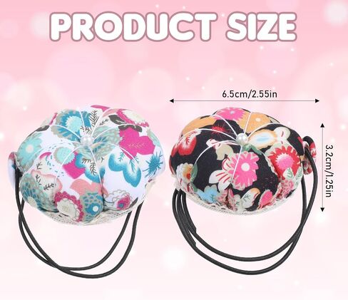 2 Packs Sewing Wearable Pincushion for Sewing Wrist Pins Cushions with Elastic Strap Cute Needle Cushion Pumpkin Needlework DIY Handcraft Needles Holder for Women Needlework or DIY Crafts in Saudi Arabia