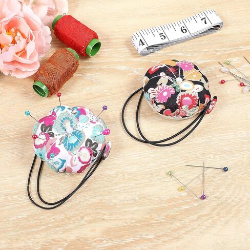 2 Packs Sewing Wearable Pincushion for Sewing Wrist Pins Cushions with Elastic Strap Cute Needle Cushion Pumpkin Needlework DIY Handcraft Needles Holder for Women Needlework or DIY Crafts in Saudi Arabia