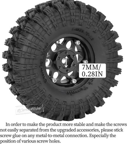 1.3 "إطارات عجلة Beadlock تم تعيينها لـ 1/18 1/24 SCX24 TRX4M RC CRAWLER CAR ، Alloy RC RIMS RINGS RINGS جميع إطارات RC TIRES ، قوس قزح in Saudi Arabia