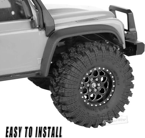 1.3 "إطارات عجلة Beadlock تم تعيينها لـ 1/18 1/24 SCX24 TRX4M RC CRAWLER CAR ، Alloy RC RIMS RINGS RINGS جميع إطارات RC TIRES ، قوس قزح in Saudi Arabia