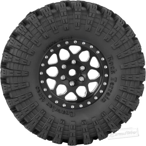 1.3 "إطارات عجلة Beadlock تم تعيينها لـ 1/18 1/24 SCX24 TRX4M RC CRAWLER CAR ، Alloy RC RIMS RINGS RINGS جميع إطارات RC TIRES ، قوس قزح in Saudi Arabia