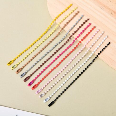200 Pcs Ball Bead Chain Bulk Keychain 4.7 Inch Metal Dog Tag Small Chains with Connectors for Hanging Decoration in Kuwait
