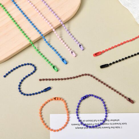 200 Pcs Ball Bead Chain Bulk Keychain 4.7 Inch Metal Dog Tag Small Chains with Connectors for Hanging Decoration in Kuwait