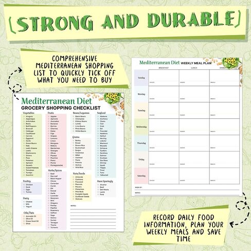 Xuhal 4 Pcs Prediabetic Grocery Lists Chart Magnet Fridge 8.3 x 11 Prediabetic Meal Planner Magnetic Grocery Food Journal Log Blood Glucose Values Record Sheet with 3 Dry Erase Pens in Saudi Arabia