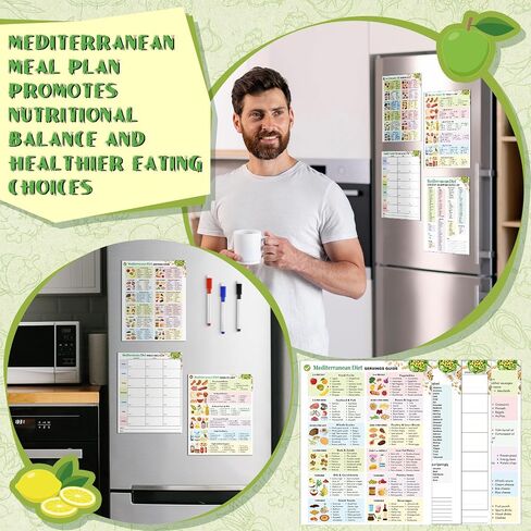 Xuhal 4 Pcs Prediabetic Grocery Lists Chart Magnet Fridge 8.3 x 11 Prediabetic Meal Planner Magnetic Grocery Food Journal Log Blood Glucose Values Record Sheet with 3 Dry Erase Pens in Saudi Arabia