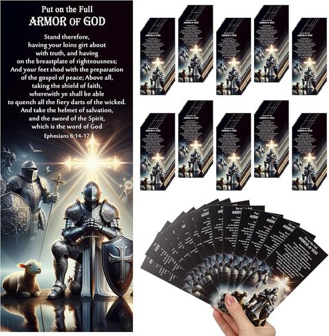 100 PCS Armor of God Wodmarks Gifts Gifts Higts Bible Bible Bible Starks Bulk Bulk Christian Gospel Mission Cards for Class the the the the the the the the school school school sabbath (Silver Black) in Saudi Arabia