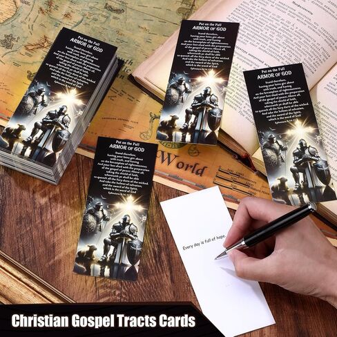 100 PCS Armor of God Wodmarks Gifts Gifts Higts Bible Bible Bible Starks Bulk Bulk Christian Gospel Mission Cards for Class the the the the the the the the school school school sabbath (Silver Black) in Saudi Arabia