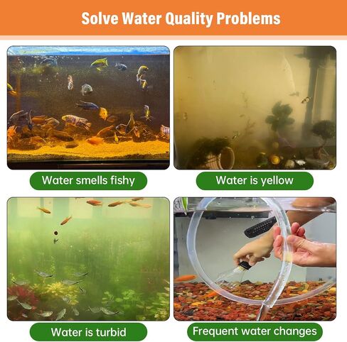 Hygger Aquarium Carbon المنشط ، الفحم المنشط قشرة جوز الهند الطبيعية المتميزة للمياه العذبة والمياه المالحة ، وسائط مرشح خزان الأسماك ، الكربون لتنقية المياه (10.5 أونصة مع حقيبة شبكية دقيقة) in Kuwait