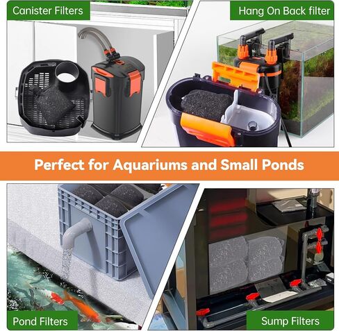 Hygger Aquarium Carbon المنشط ، الفحم المنشط قشرة جوز الهند الطبيعية المتميزة للمياه العذبة والمياه المالحة ، وسائط مرشح خزان الأسماك ، الكربون لتنقية المياه (10.5 أونصة مع حقيبة شبكية دقيقة) in Kuwait