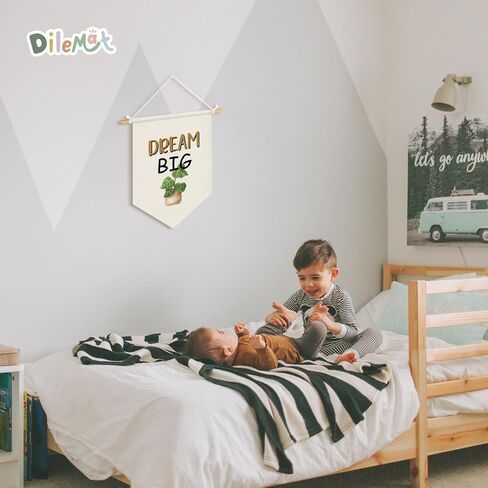 Nature Classroom Decor Canvas Banner,Inspirational Wall Decor,Boho Classroom,Dream Big Hanging Pennant Banner Flags for Classroom,Library,Bedroom,Living Room,Playroom,Nursery,Birthday Gifts in Kuwait