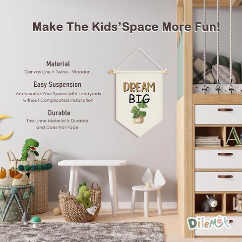 Nature Classroom Decor Canvas Banner,Inspirational Wall Decor,Boho Classroom,Dream Big Hanging Pennant Banner Flags for Classroom,Library,Bedroom,Living Room,Playroom,Nursery,Birthday Gifts in Kuwait