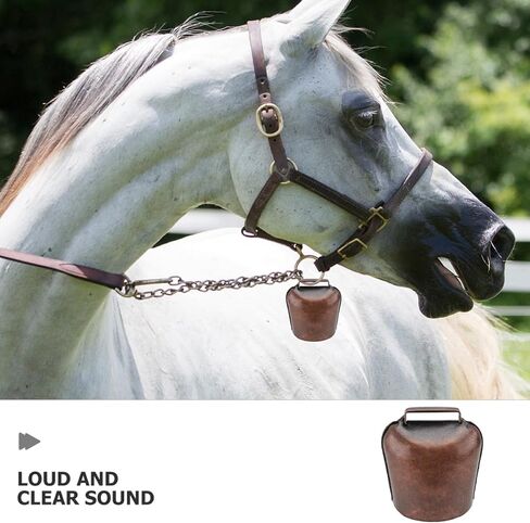 Popetpop Loud Cowbell للحيوانات تصميم الجرس الحديد الساحر لأغنام الماشية والخيول سهلة للجرس لتحديد الحيوانات الأليفة والتواصل in Saudi Arabia