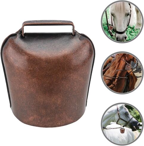 Popetpop Loud Cowbell للحيوانات تصميم الجرس الحديد الساحر لأغنام الماشية والخيول سهلة للجرس لتحديد الحيوانات الأليفة والتواصل in Saudi Arabia