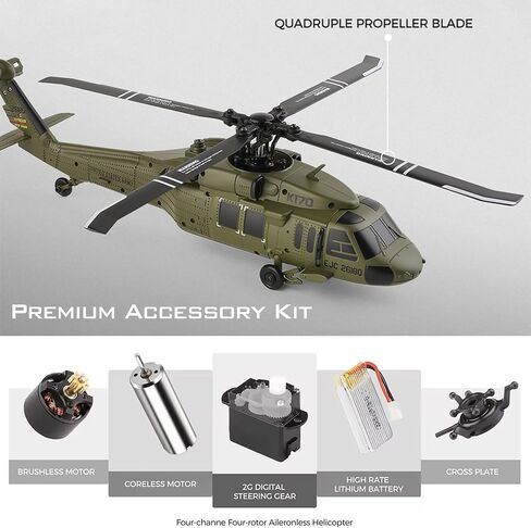 طائرة هليكوبتر K170 UH60L RC ، طائرة هليكوبتر خاضعة للرقابة عن بُعد للمبتدئين البالغين ، 2.4G 4CH RC المستوى 6-AXIS GROSCOST ALFITUST in Kuwait