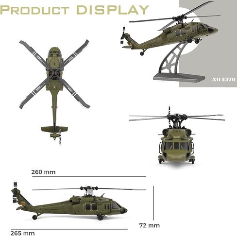 طائرة هليكوبتر K170 UH60L RC ، طائرة هليكوبتر خاضعة للرقابة عن بُعد للمبتدئين البالغين ، 2.4G 4CH RC المستوى 6-AXIS GROSCOST ALFITUST in Kuwait