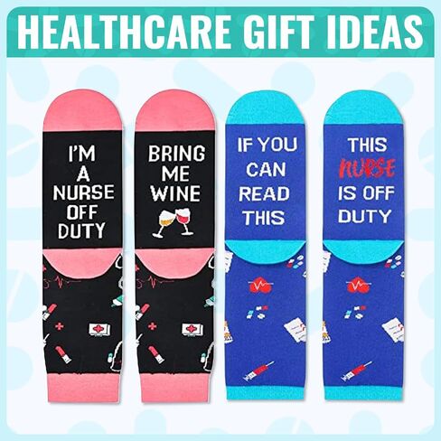 HAPPYPOP Nurse Gifts Nursing Students Gifts RN Gifts CNA Gifts RN Medical Assistant Med School Gifts, Nurse Off Duty Nursing Medical Socks In 2 Pack in Saudi Arabia