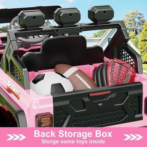 ركوب السيارة مع 6 عجلات Eva و 4WD ، سيارة كهربائية تعمل بالبطارية 24 فولت للأطفال ، سيارة كهربائية مع التحكم عن بعد ، 3 سرعات قابلة للتعديل ، بداية ناعمة ، عرض البطارية ، الموسيقى ، الوردي in Kuwait