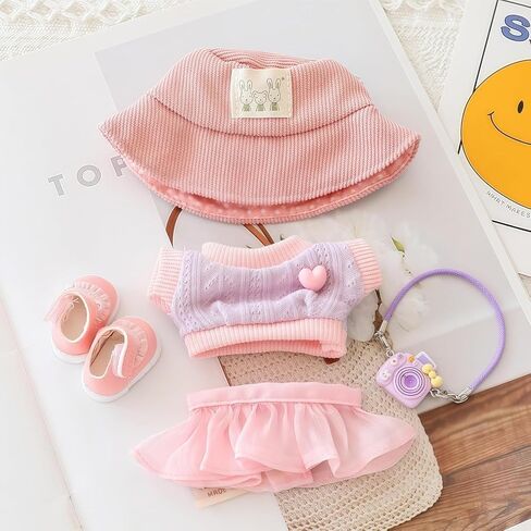 5Pcs Set 15cm/17cm Doll Clothes, Clothes for Dolls Outfit, Accessories 15cm/17cm Dolls Clothing Set Replacement (No Doll Included) (Style 1) in Kuwait