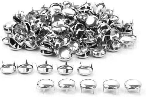 200Pcs 4mm Silver Round Dome Studs Nailhead Rivets for Punk Rock DIY Leather Craft, Clothes, Bags, Shoes, Bracelets in Saudi Arabia