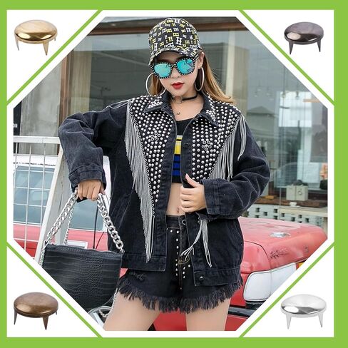 200Pcs 4mm Silver Round Dome Studs Nailhead Rivets for Punk Rock DIY Leather Craft, Clothes, Bags, Shoes, Bracelets in Saudi Arabia