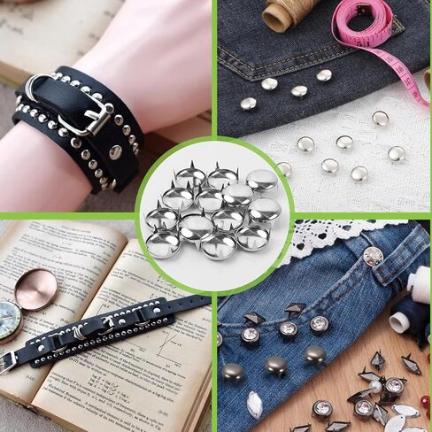 200Pcs 4mm Silver Round Dome Studs Nailhead Rivets for Punk Rock DIY Leather Craft, Clothes, Bags, Shoes, Bracelets in Saudi Arabia