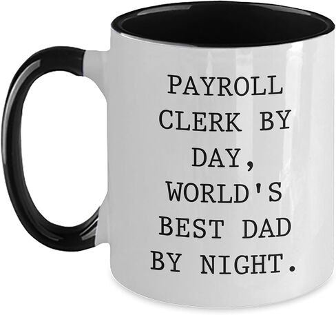 Payroll Clerk Gifts for Christmas, Two Tone Coffee Mug, Funny Quote in Saudi Arabia