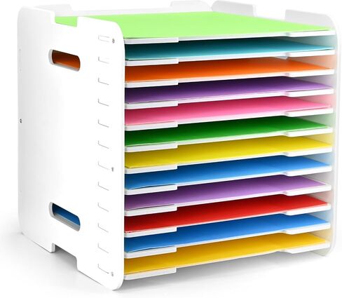 12x12 Paper Organizer, 12-Tier Scrapbook Paper Storage, Stackable Desktop File Holder for Home, Office, Classroom, and Craft Room in Saudi Arabia