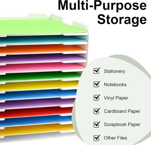 12x12 Paper Organizer, 12-Tier Scrapbook Paper Storage, Stackable Desktop File Holder for Home, Office, Classroom, and Craft Room in Saudi Arabia