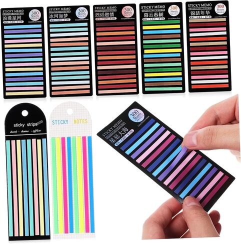 8packs Index Sticker Strip Tabs for Annotating Books Reusable Highlight Strips for School Highlighter Tape for Reading Highlighter for School in Saudi Arabia