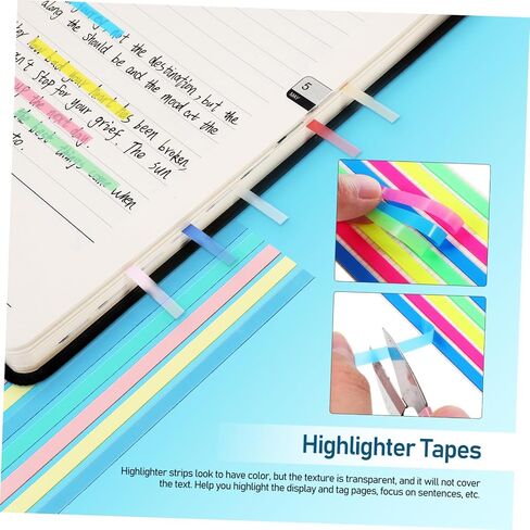 8packs Index Sticker Strip Tabs for Annotating Books Reusable Highlight Strips for School Highlighter Tape for Reading Highlighter for School in Saudi Arabia