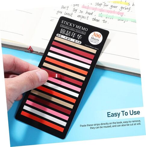 8packs Index Sticker Strip Tabs for Annotating Books Reusable Highlight Strips for School Highlighter Tape for Reading Highlighter for School in Saudi Arabia