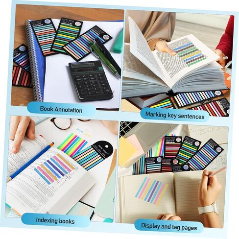 8packs Index Sticker Strip Tabs for Annotating Books Reusable Highlight Strips for School Highlighter Tape for Reading Highlighter for School in Saudi Arabia